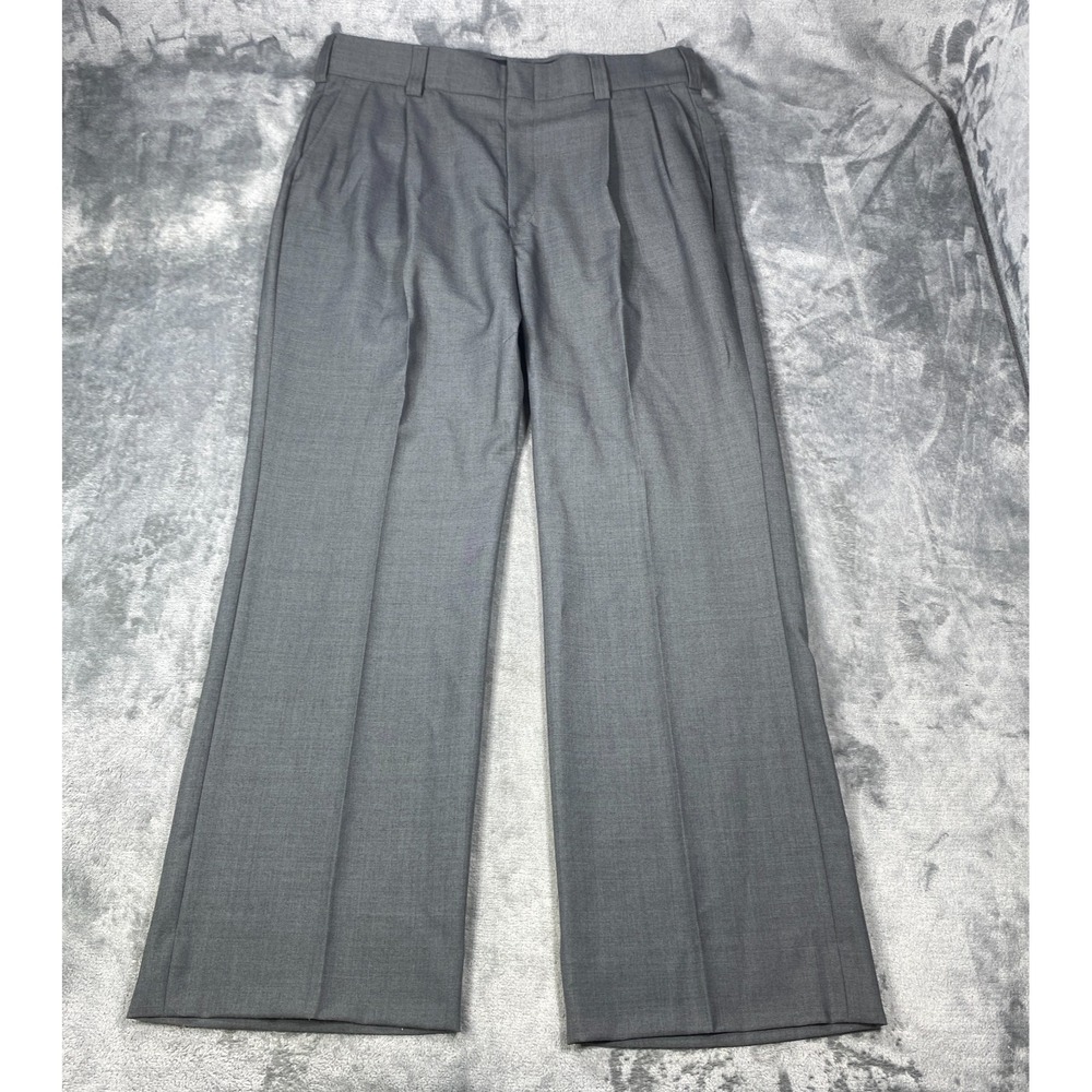 Honigs Umpire Pants Men 38x32 Gray Whistle Stop Pleated Front Wool Blend USA NEW